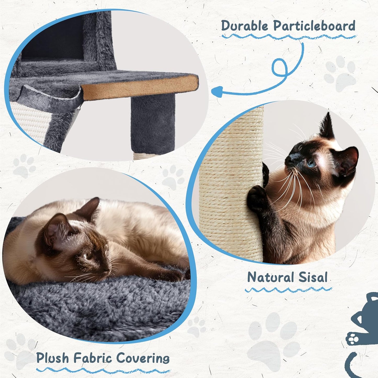 Luxury Multi-Level Cat Tree with Hammock & Scratching Posts