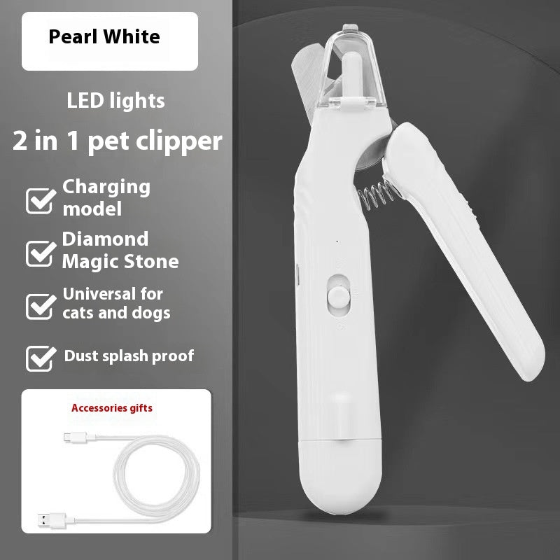 LED Pet Nail Clipper & Grinder with Safety Light for Dogs & Cats