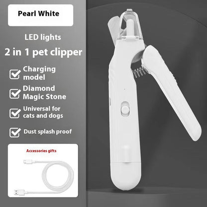 LED Pet Nail Clipper & Grinder with Safety Light for Dogs & Cats
