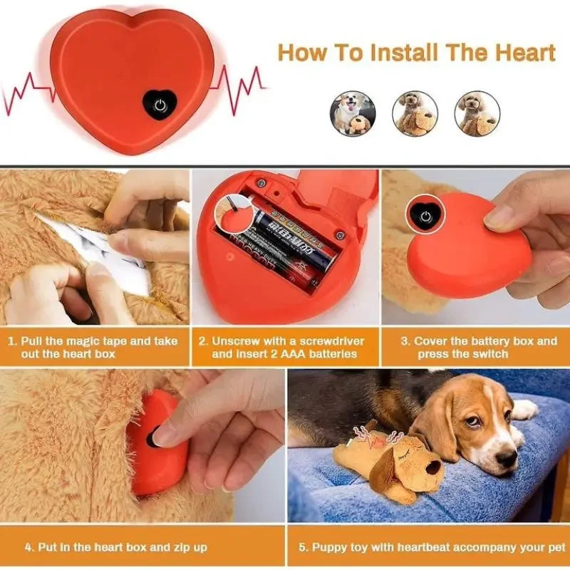 Calming Heartbeat Plush Toy for Dogs