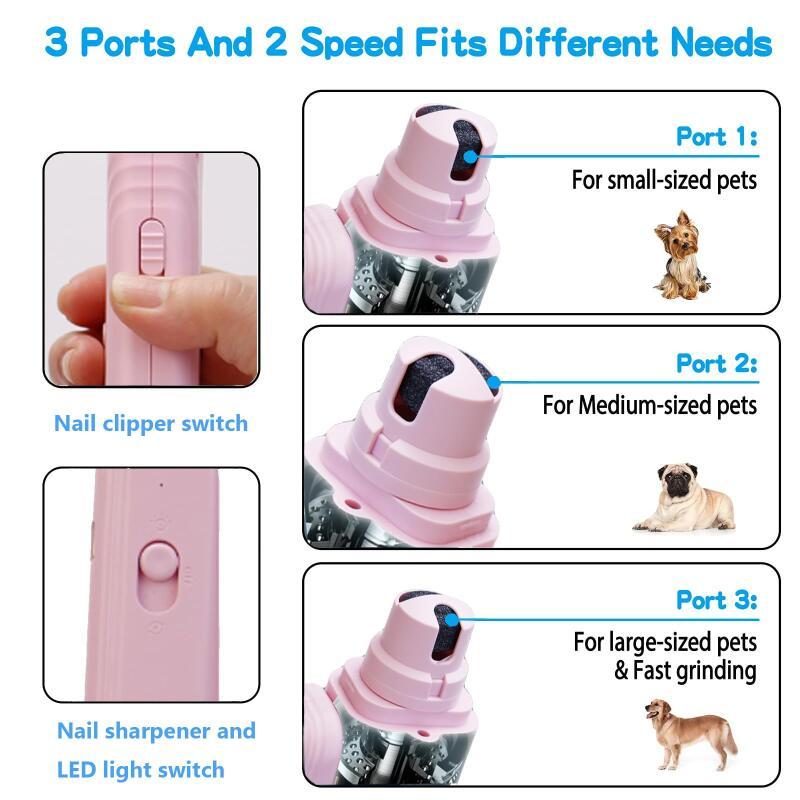 LED Pet Nail Clipper & Grinder with Safety Light for Dogs & Cats
