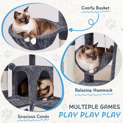 Luxury Multi-Level Cat Tree with Hammock & Scratching Posts