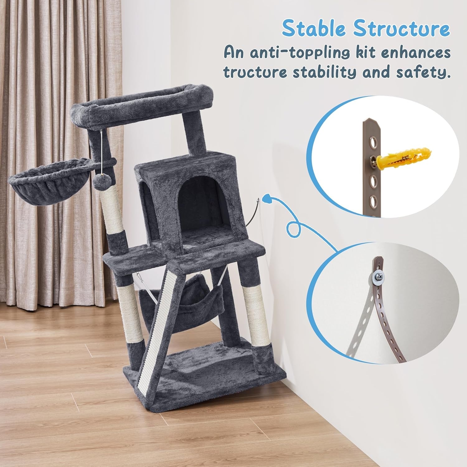 Luxury Multi-Level Cat Tree with Hammock & Scratching Posts