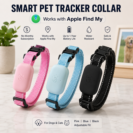 Smart Pet Tracker Collar – Works with Apple Find My