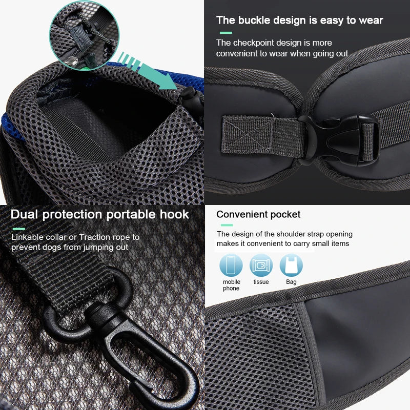 Breathable Pet Carrier Sling | Hands-Free Travel Bag for Cats & Small Dogs