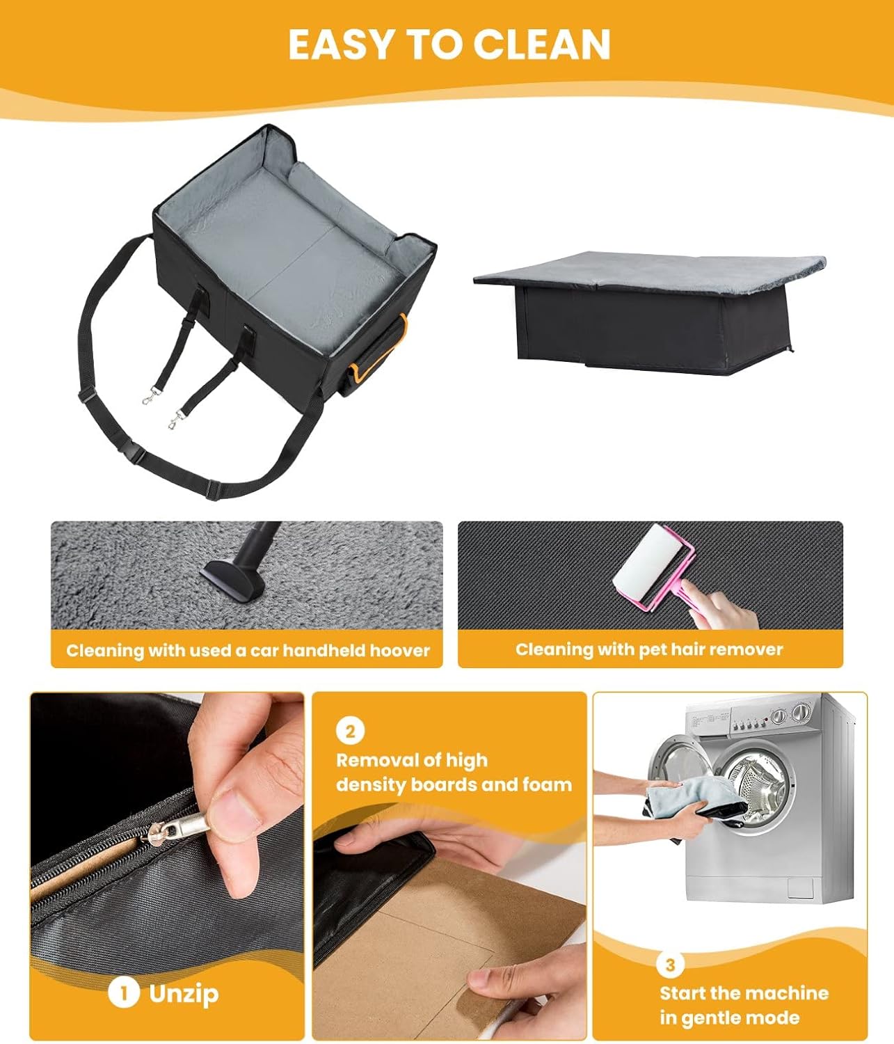 Elevated Dog Car Booster Seat for Small Dogs & Cats | Secure Travel Pet Seat