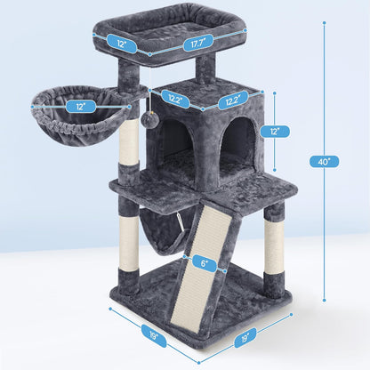 Luxury Multi-Level Cat Tree with Hammock & Scratching Posts