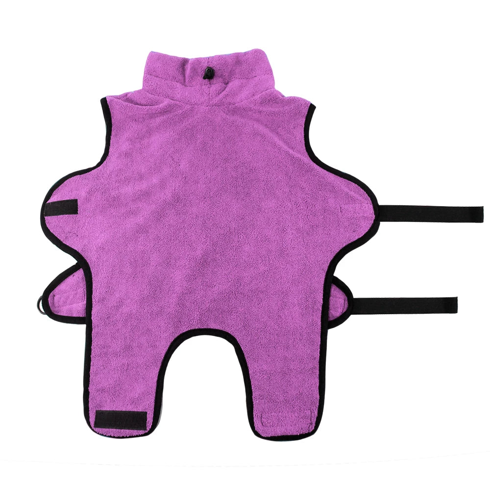 Ultra-Absorbent Microfiber Pet Bath Towel & Drying Robe for Dogs & Cats