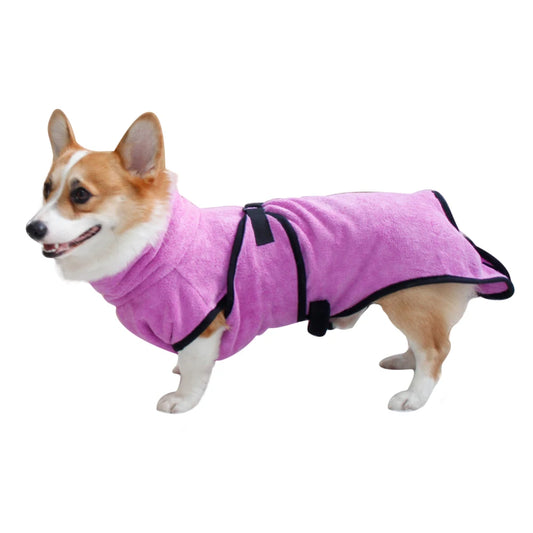 Ultra-Absorbent Microfiber Pet Bath Towel & Drying Robe for Dogs & Cats