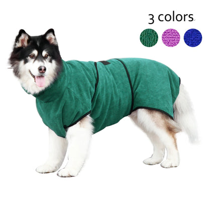 Ultra-Absorbent Microfiber Pet Bath Towel & Drying Robe for Dogs & Cats