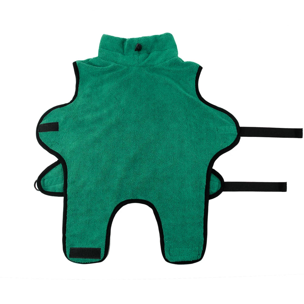 Ultra-Absorbent Microfiber Pet Bath Towel & Drying Robe for Dogs & Cats