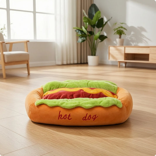 Cozy Hot Dog Pet Bed for Dogs & Cats