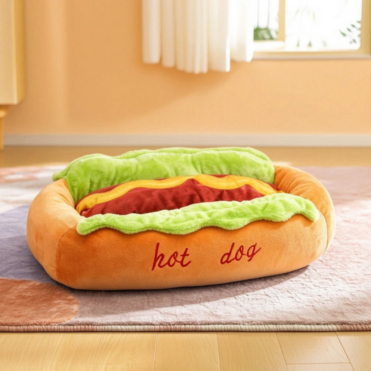 Cozy Hot Dog Pet Bed for Dogs & Cats