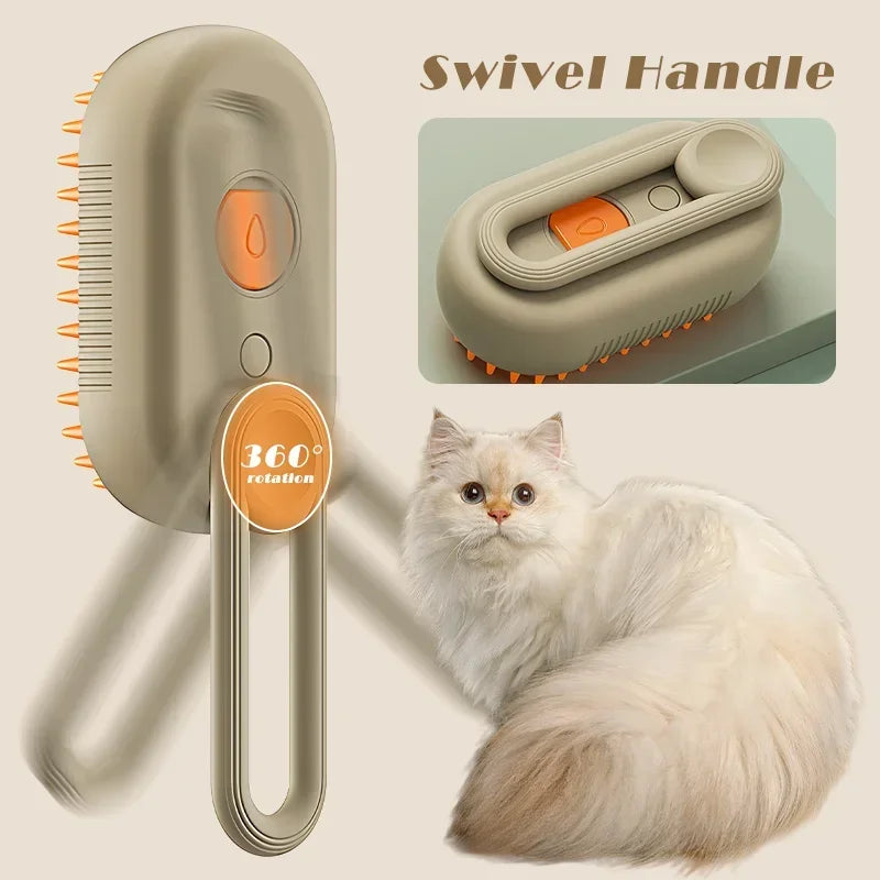 3-in-1 Self-Cleaning Steam Grooming Brush for Dogs & Cats
