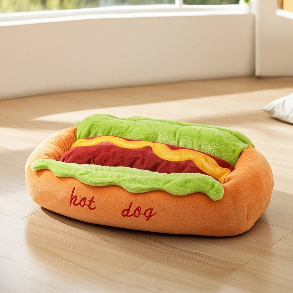 Cozy Hot Dog Pet Bed for Dogs & Cats