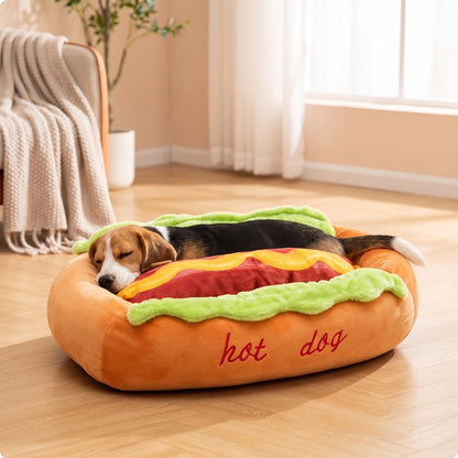 Cozy Hot Dog Pet Bed for Dogs & Cats