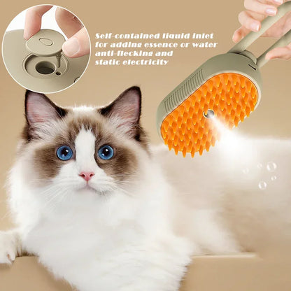 3-in-1 Self-Cleaning Steam Grooming Brush for Dogs & Cats