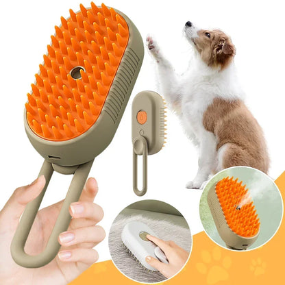 3-in-1 Self-Cleaning Steam Grooming Brush for Dogs & Cats