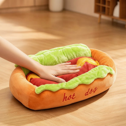 Cozy Hot Dog Pet Bed for Dogs & Cats
