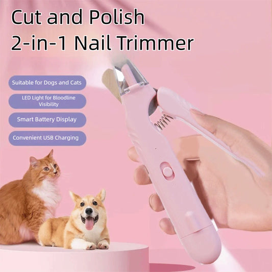LED Pet Nail Clipper & Grinder with Safety Light for Dogs & Cats