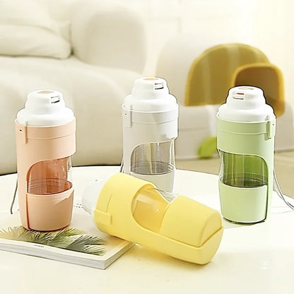 Pet Travel Water Bottle Portable with Food Container Foldable 2In1 Pet Outdoor Bowl Puppy Dog Cat Travel Drinking Food Feeder