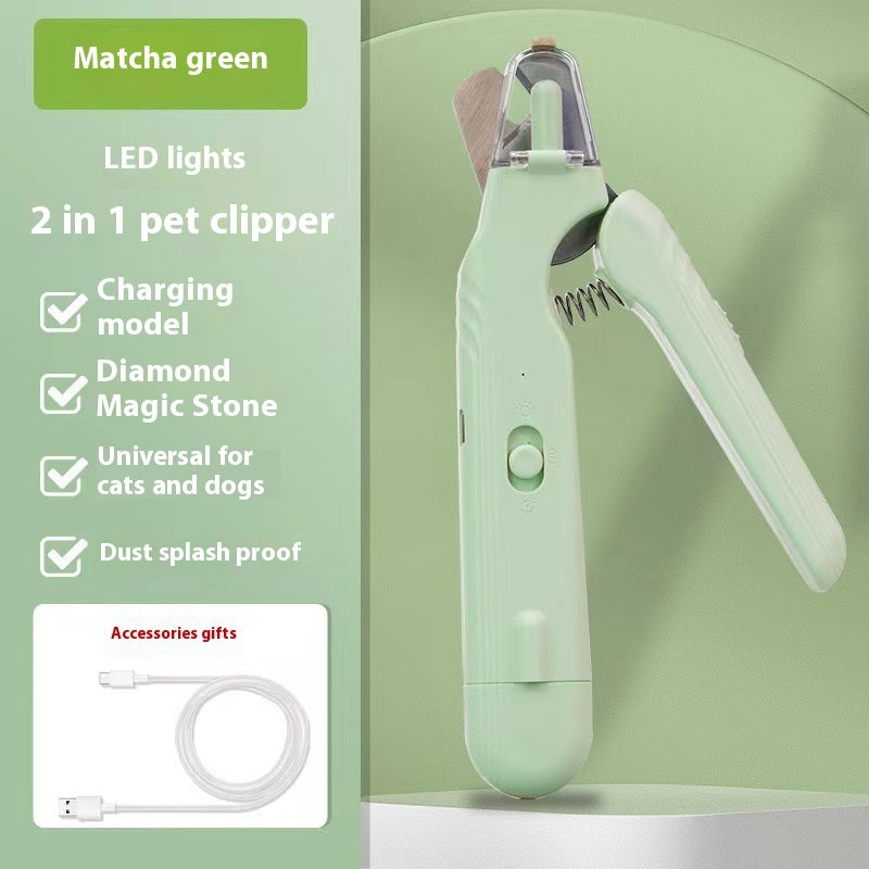 LED Pet Nail Clipper & Grinder with Safety Light for Dogs & Cats
