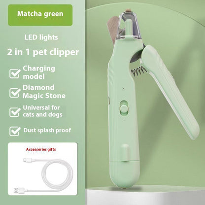 LED Pet Nail Clipper & Grinder with Safety Light for Dogs & Cats
