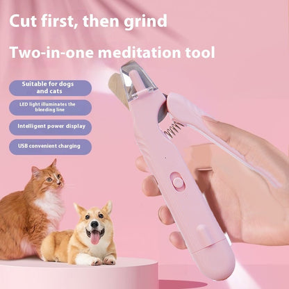 LED Pet Nail Clipper & Grinder with Safety Light for Dogs & Cats