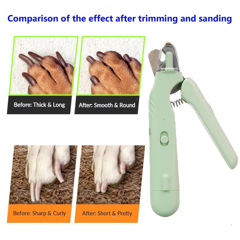 LED Pet Nail Clipper & Grinder with Safety Light for Dogs & Cats