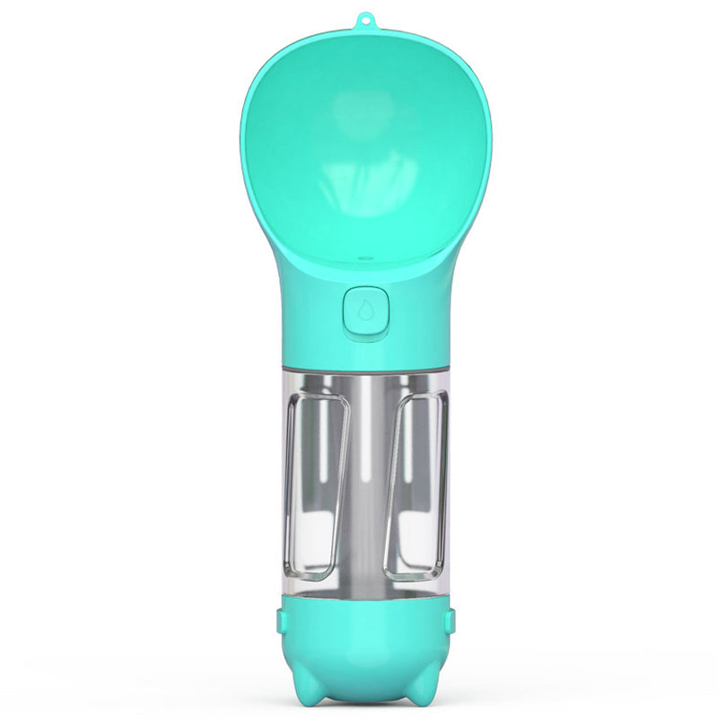 3 in 1 Travel Pet Water Bottle with Food Storage & Waste Bag Holder