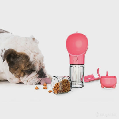 3-in-1 Portable Dog Water Bottle & Travel Feeder